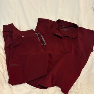 Figs Women's Scrub Jogger Burgundy